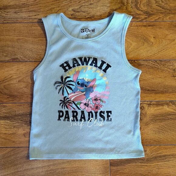 DISNEY STITCH Hawaii Paradise Surf Club Ribbed Crop Tank Top Medium - Picture 7 of 9